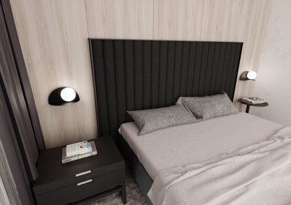 Nástěnné svítidlo FORM 7 – černé, bílé sklo