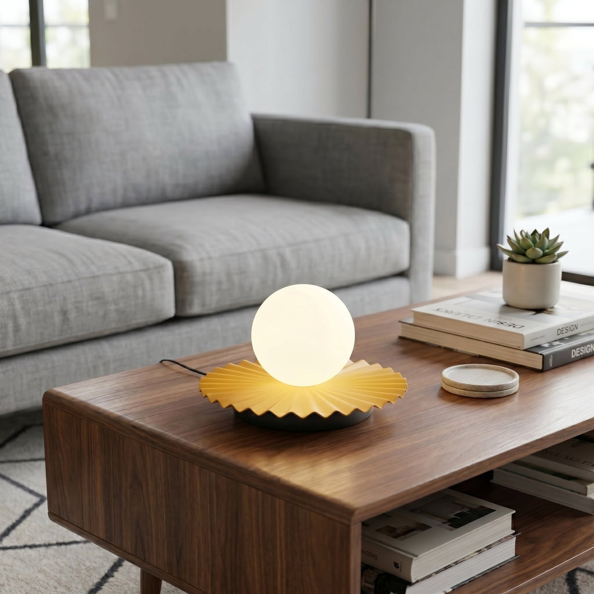 Stolní lampa UMBRA LN1 – oranžová / černá, bílé sklo