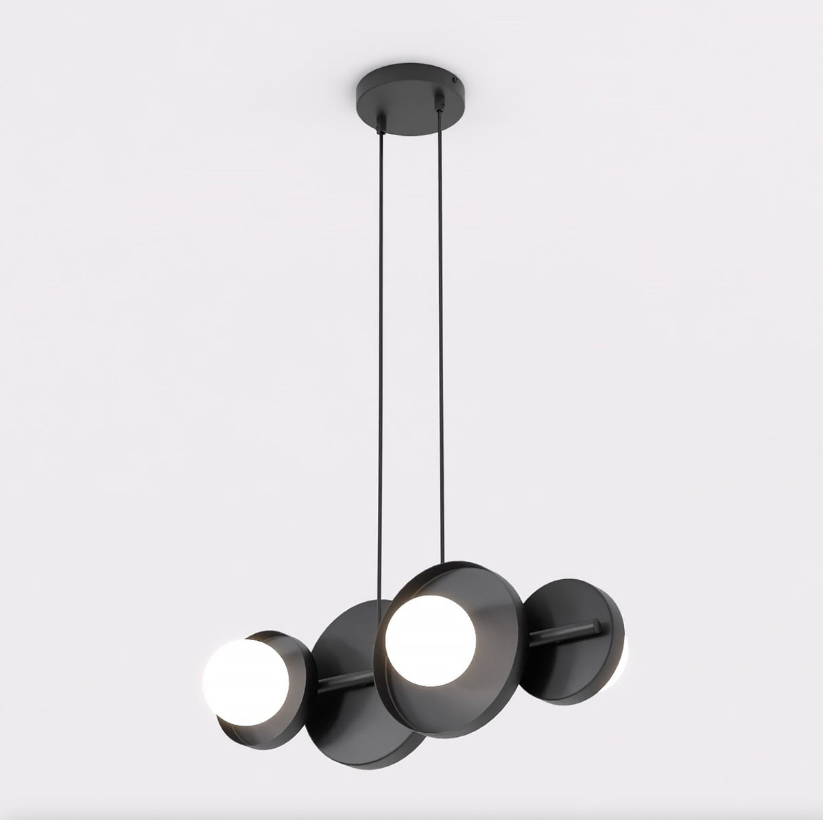 Závěsné svítidlo MODEL 4 – černé, bílé sklo