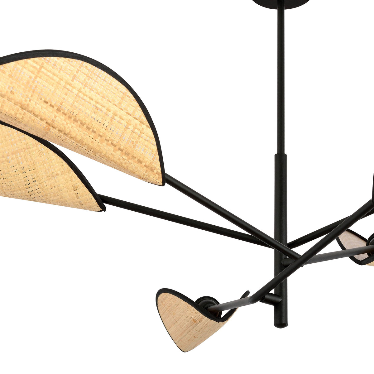 Stropní svítidlo VENE 6 – černé, hnědá textilní stínidla