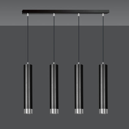 Závěsné svítidlo KIBO 4 – černé / chromové