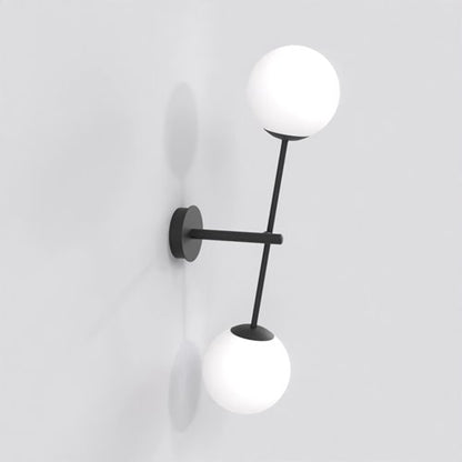 Nástěnné svítidlo LINEAR K2 – černé, opálové sklo
