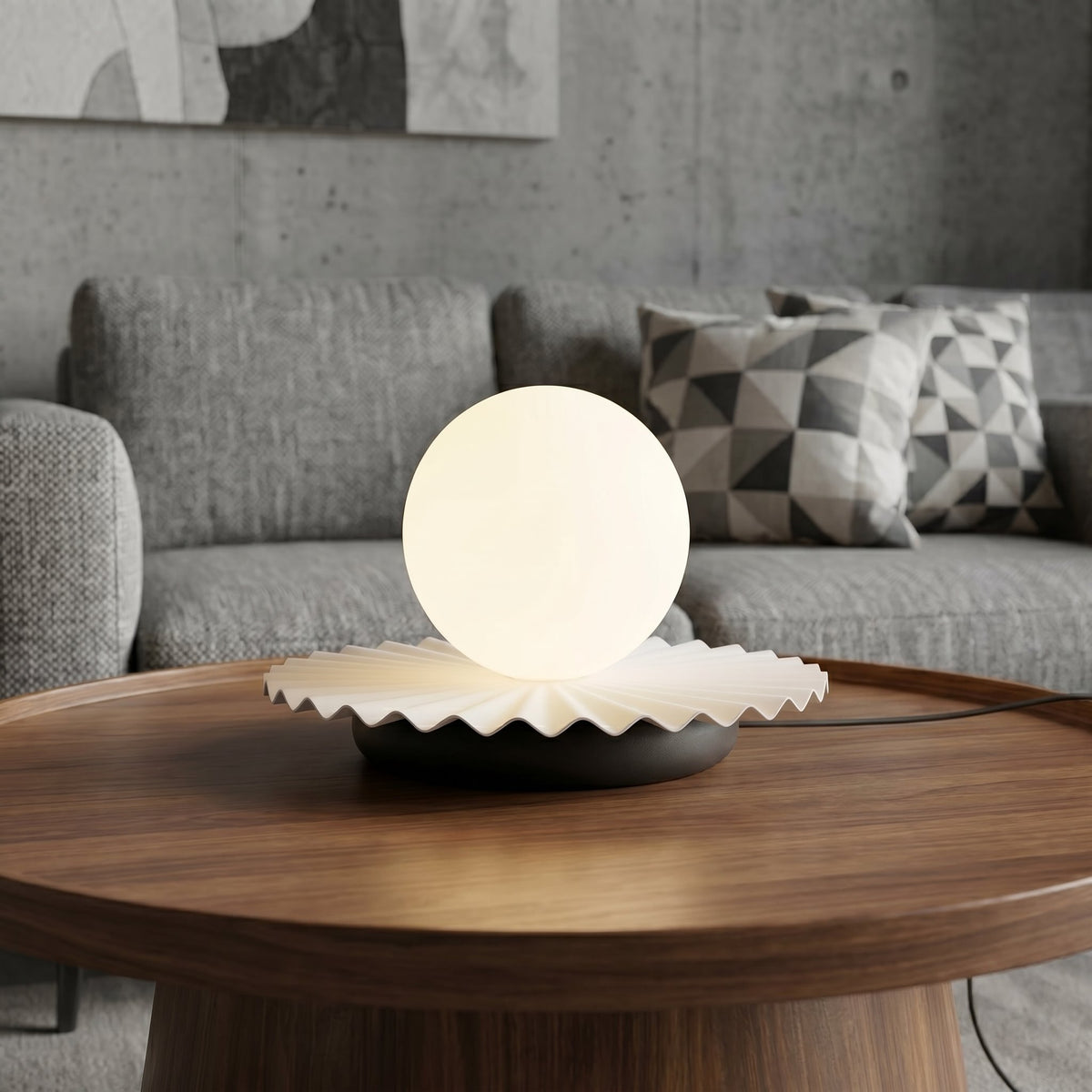 Stolní lampa UMBRA LN1 – bílá / černá, bílé sklo