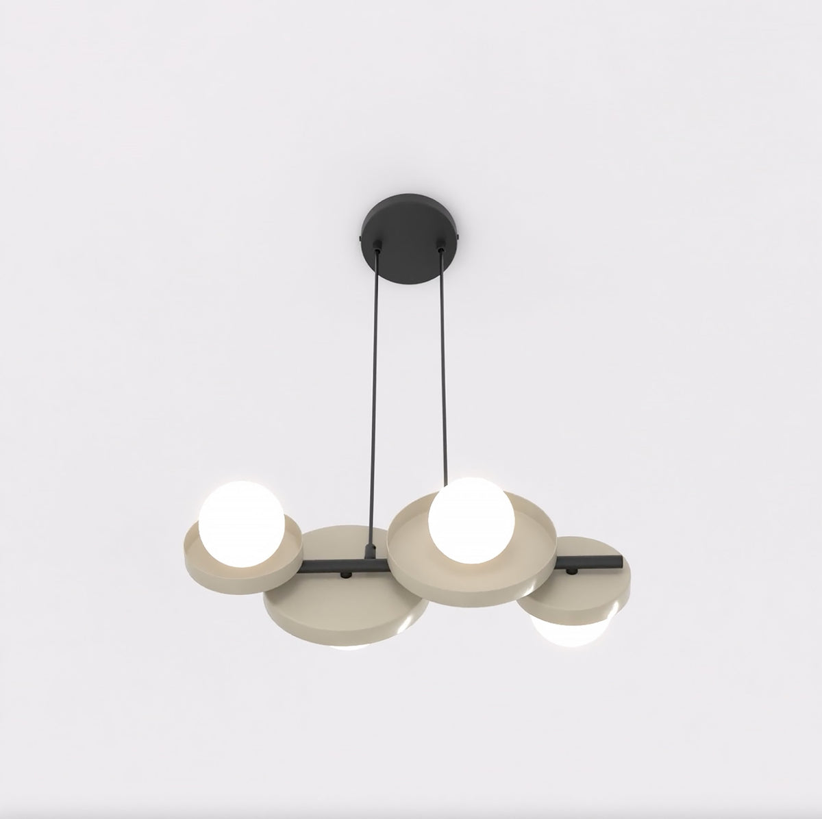 Závěsné svítidlo MODEL 4 – černé / moka, bílé sklo