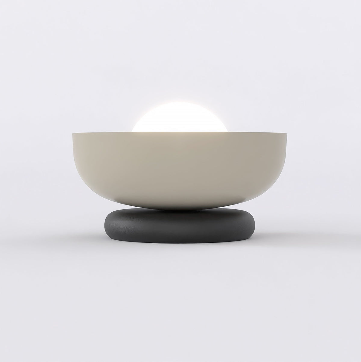 Stolní lampa OZZY LN1 – černá / moka, bílé sklo