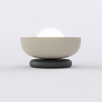 Stolní lampa OZZY LN1 – černá / moka, bílé sklo