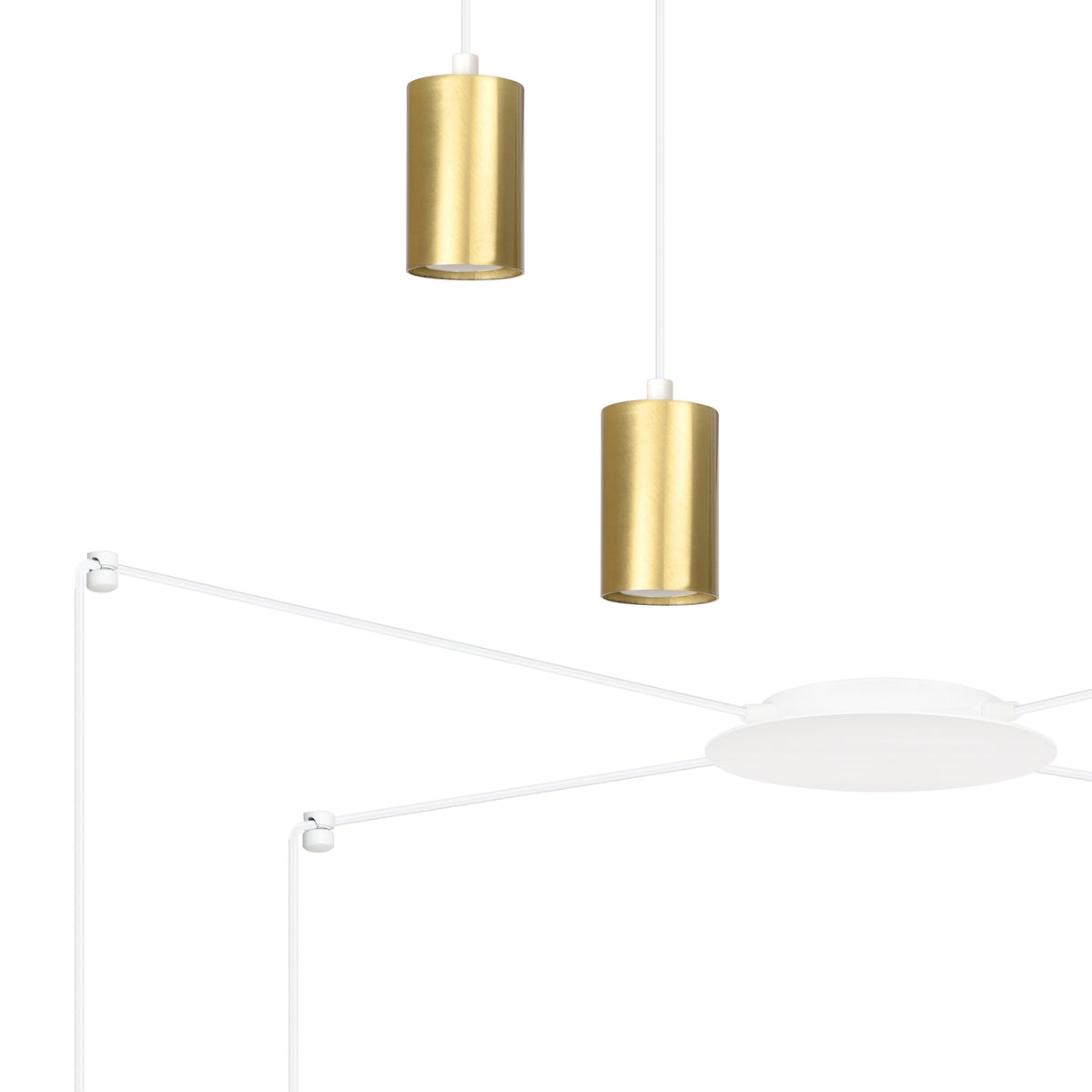 Závěsné svítidlo TRAKER 4 – bílé / zlaté