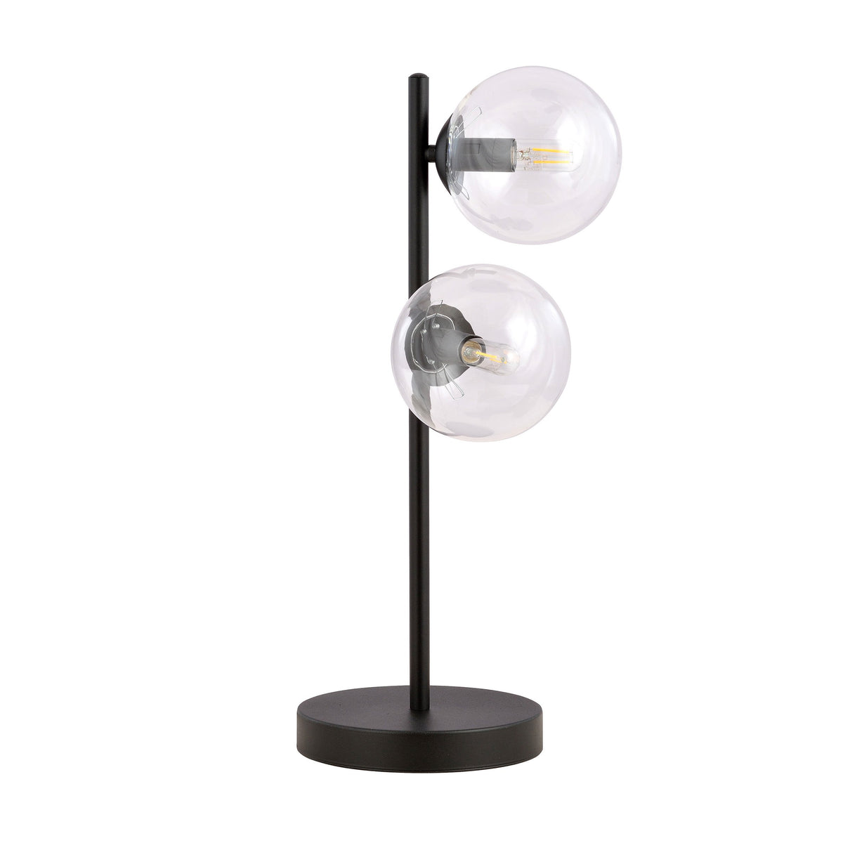 Stolní lampa ROSSI LN2 – černá, čiré sklo