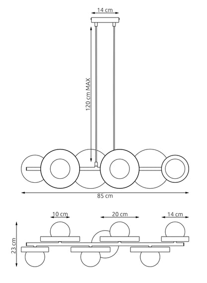 Závěsné svítidlo MODEL 6 – černé / moka, bílé sklo