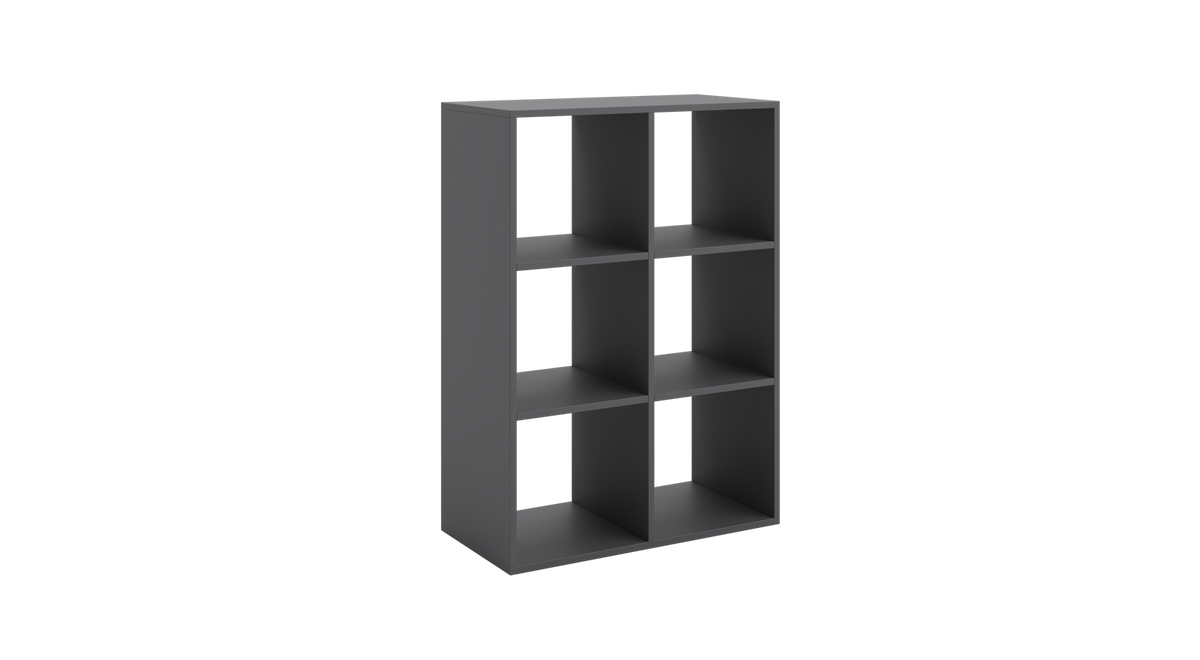 Knihovna LONI 2 × 3 – šedá
