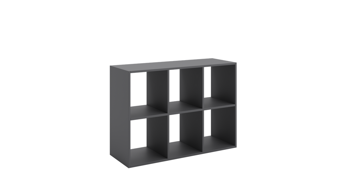 Knihovna LONI 2 × 3 – šedá