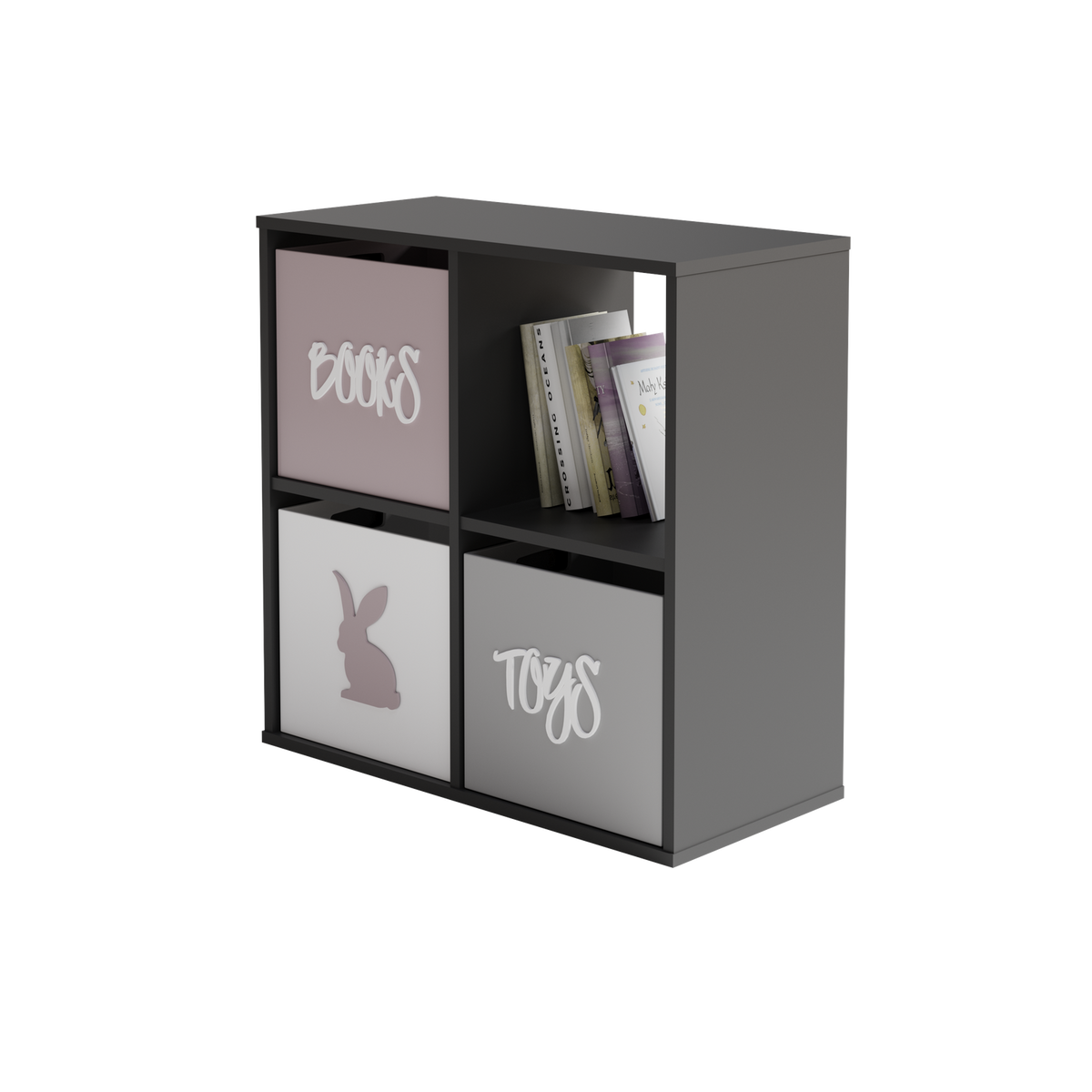 Regál LONI 2 × 2 – šedá
