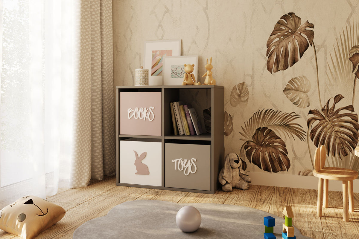 Regál LONI 2 × 2 – šedá
