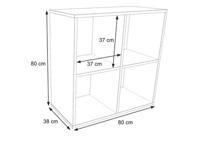 Regál LONI 2 × 2 – šedá