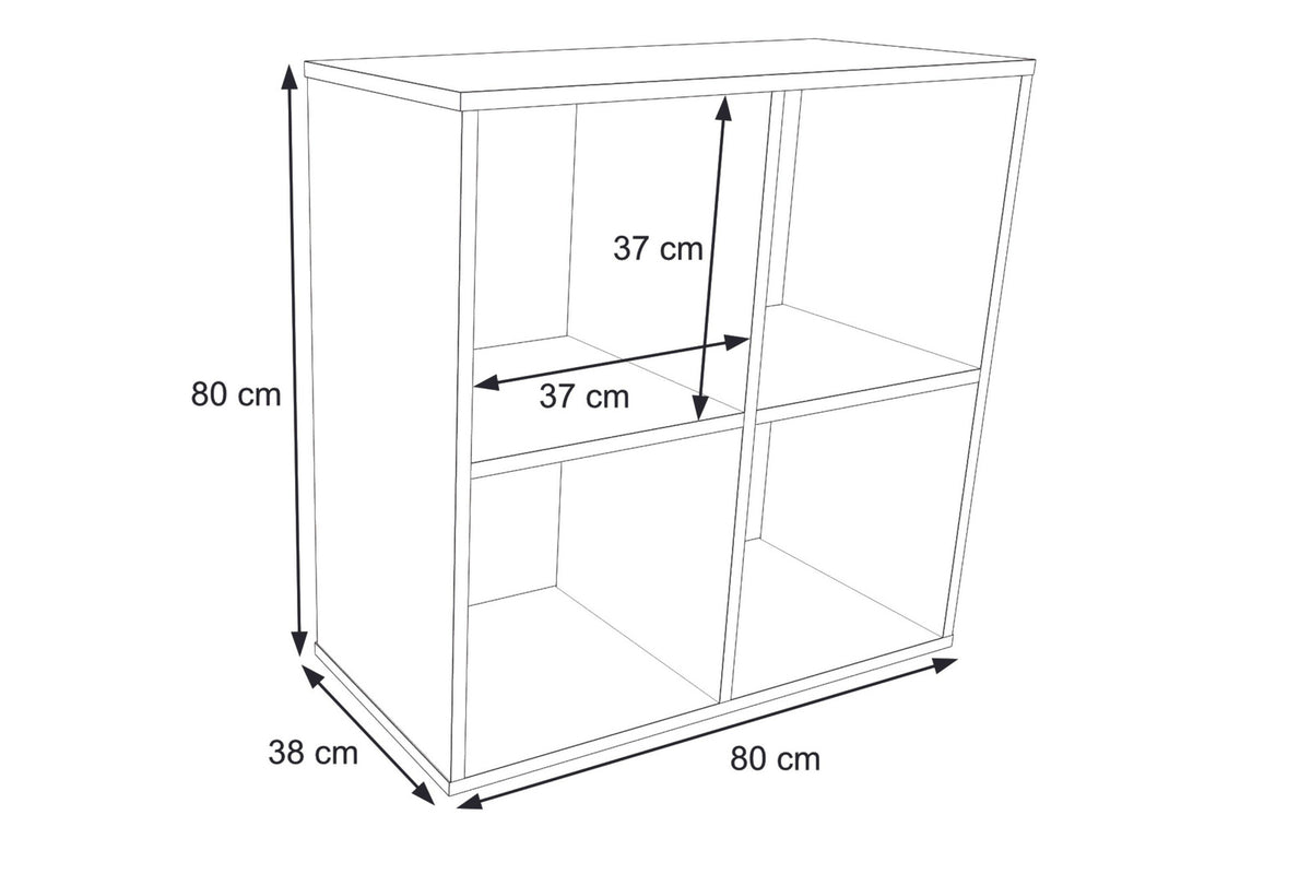 Knihovna LONI 2 × 2 – bílá