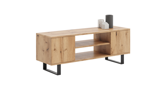 TV stolek FOCUS 135 cm – dub Craft zlatý, loftový styl