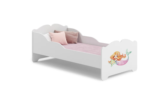 Dětská postel ANNA 140 × 70 cm s matrací – motiv mořská víla