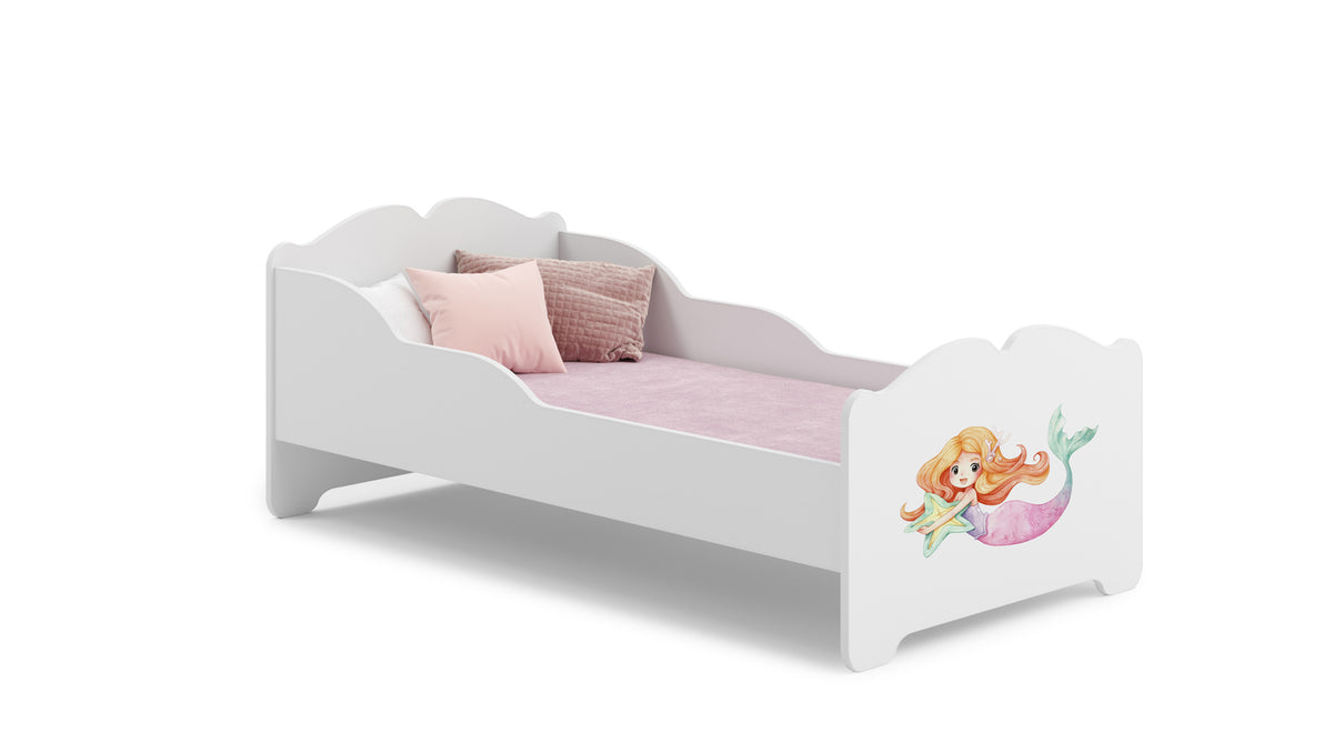Dětská postel ANNA 160 × 80 cm s matrací – motiv mořská víla