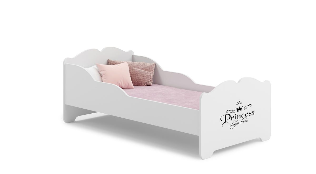 Dětská postel ANNA 160 × 80 cm s matrací – motiv princezna