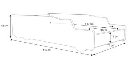 Dětská postel AUTO 140 × 70 cm – motiv Monster Truck