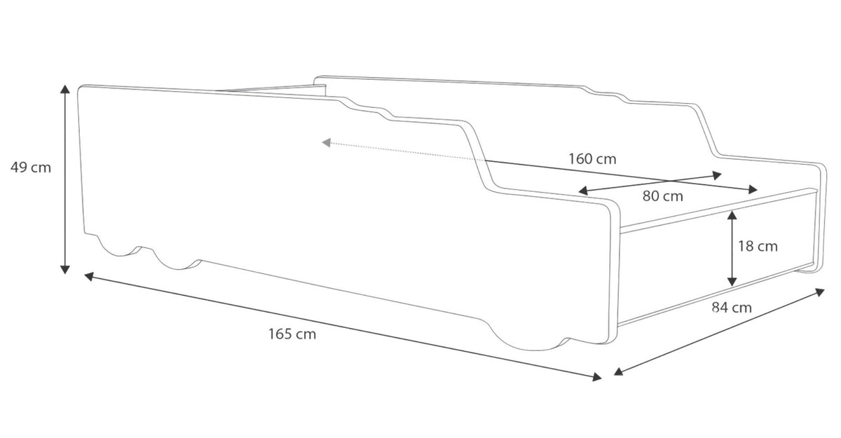 Dětská postel AUTO 160 × 80 cm – motiv sklápěč