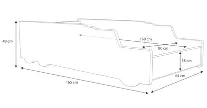 Dětská postel AUTO 160 × 80 cm – motiv sklápěč