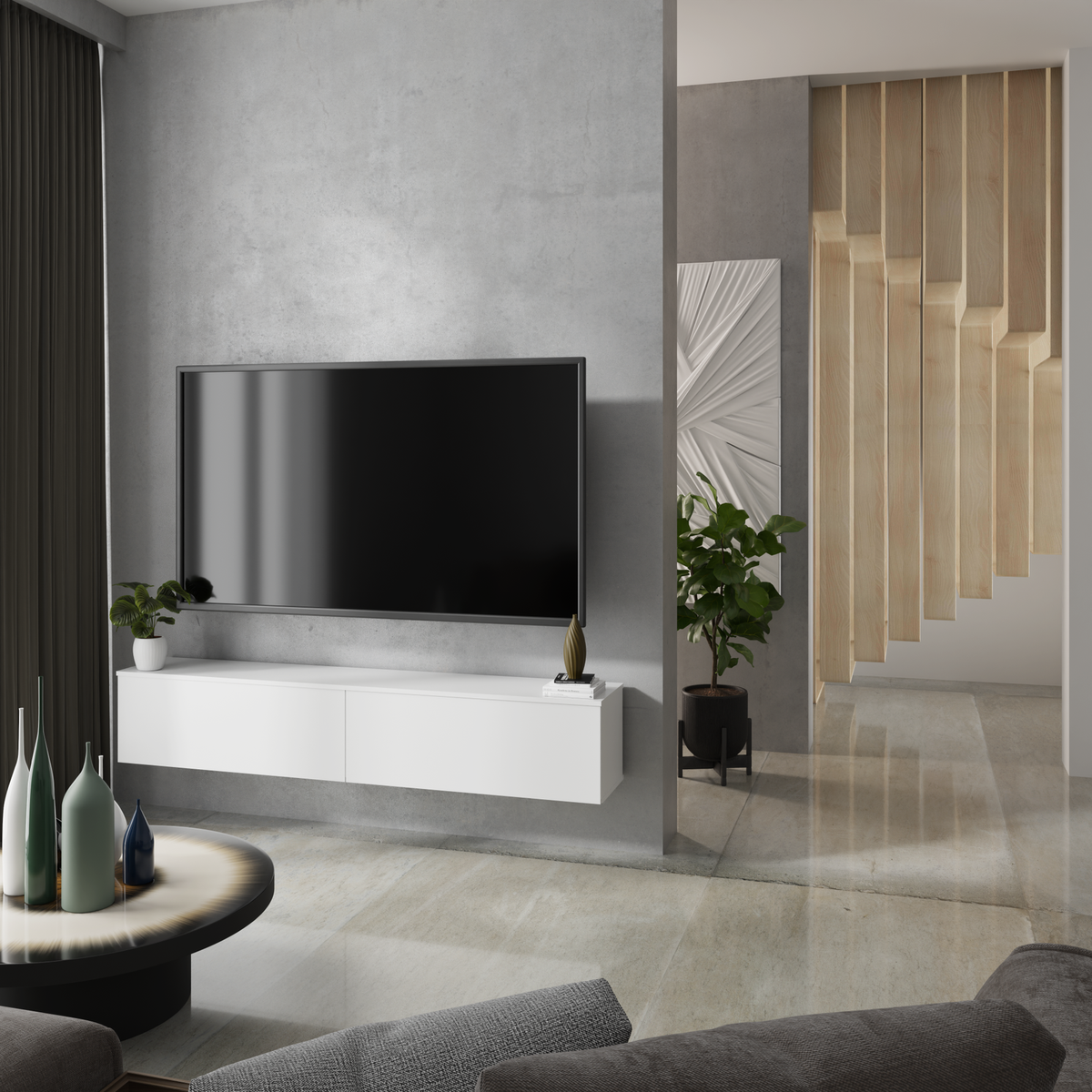 TV stolek NICOLE 80 cm – bílá