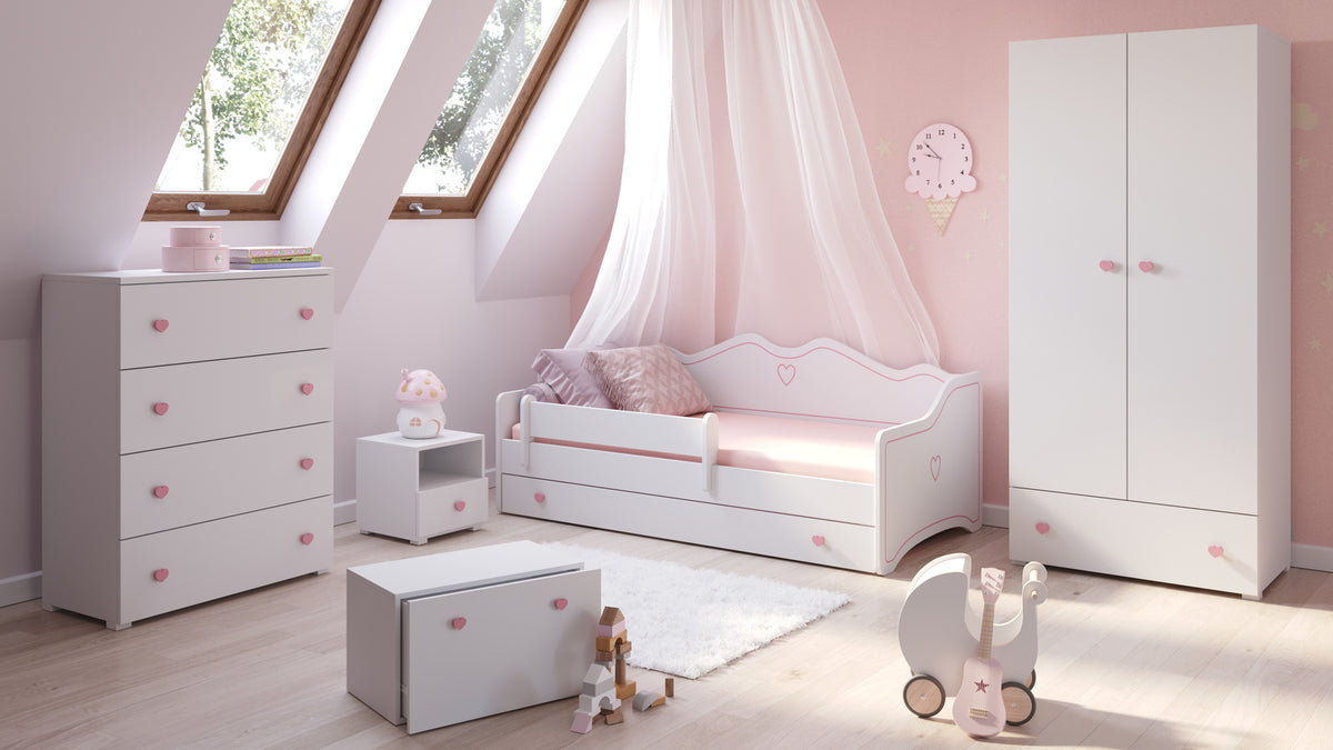 Dětská postel EMMA 160 × 80 cm – růžová