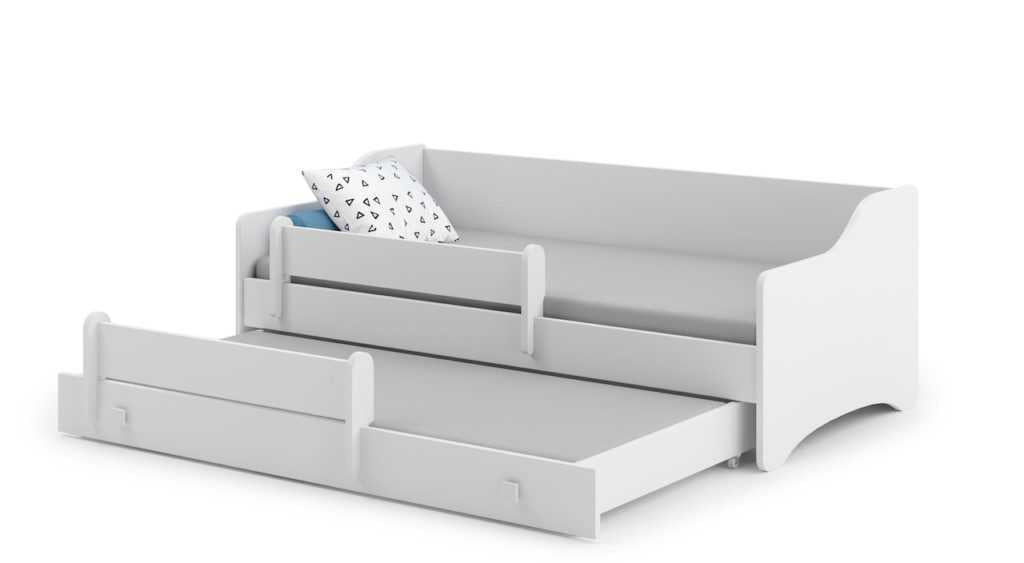 Dětská postel se dvěma lůžky ERIK 160 × 80 cm – bílé úchytky