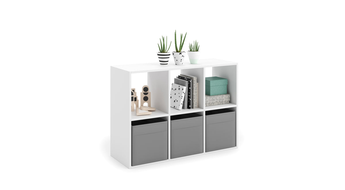 Knihovna LONI 2 × 3 – bílá