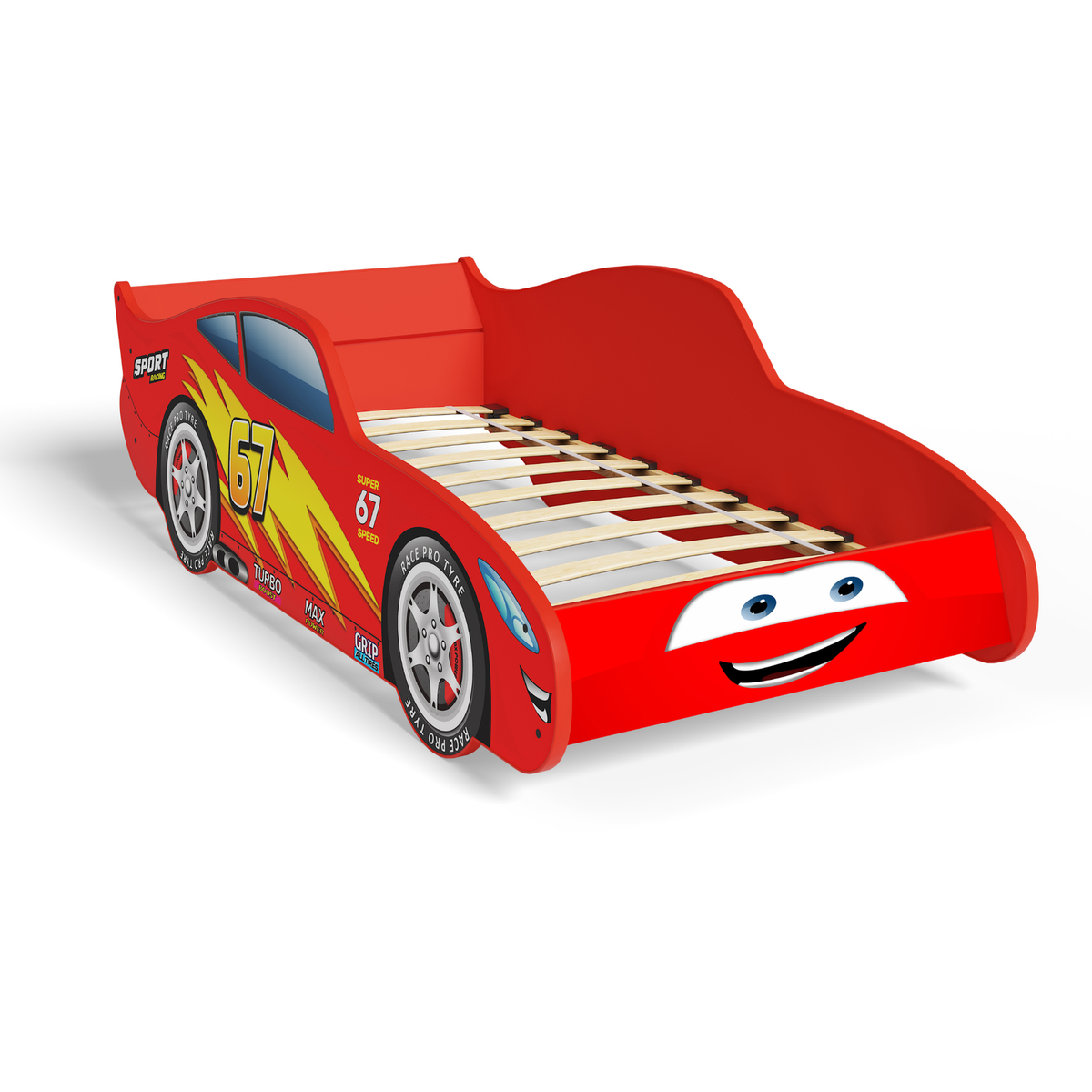 Dětská postel CARS 140 × 70 cm bez matrace – červené auto
