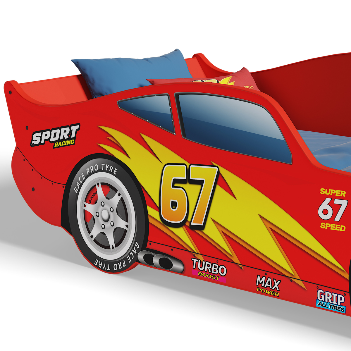 Dětská postel CARS 140 × 70 cm bez matrace – červené auto