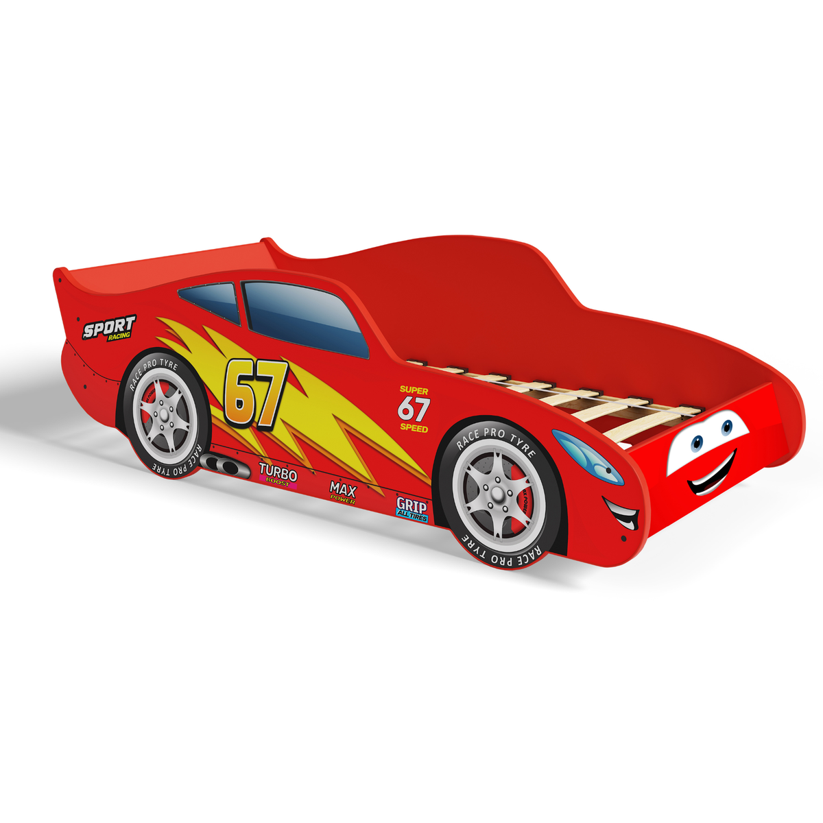 Dětská postel CARS 140 × 70 cm bez matrace – červené auto