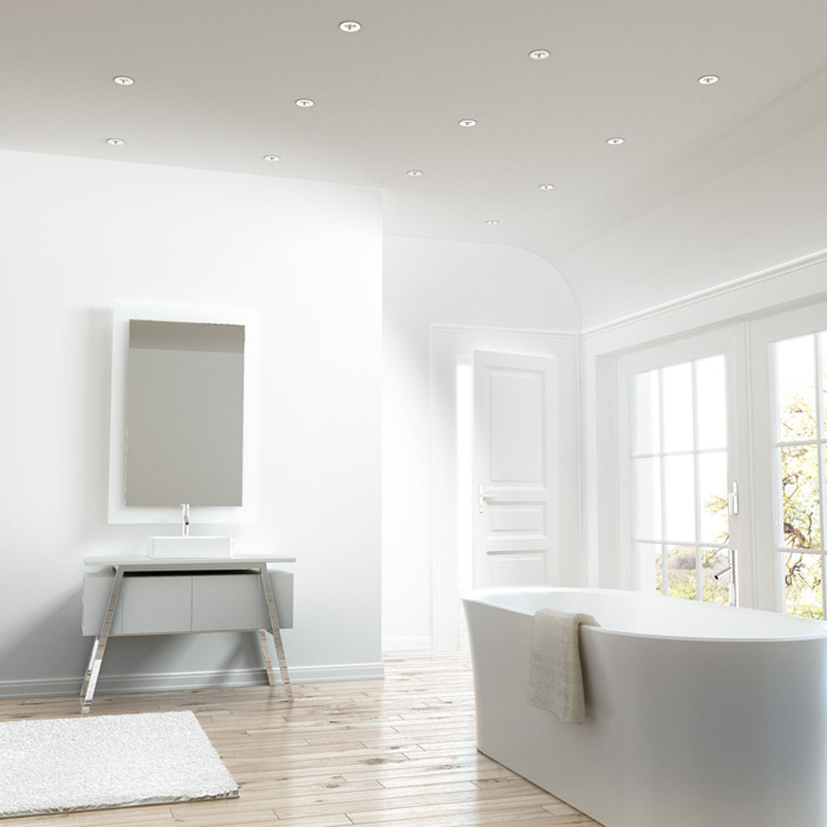 Koupelnové zápustné LED svítidlo RINO bez krytu, 10 W, teplá bílá 3000 K, IP65 – fotografie 6