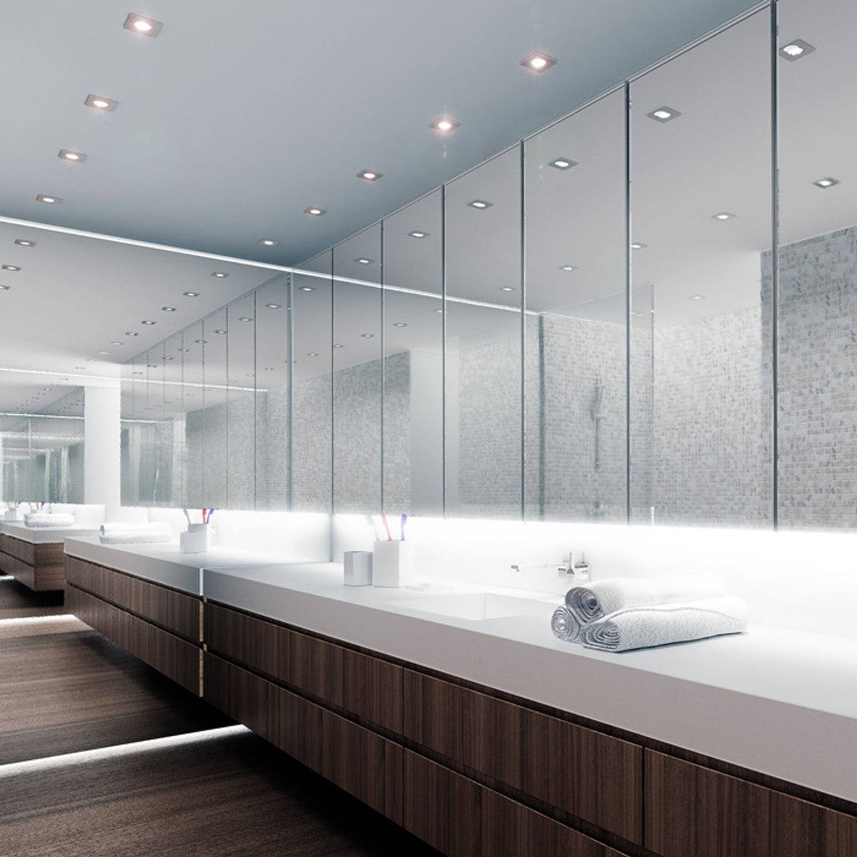 Koupelnové zápustné svítidlo SPLASH SQ, chrom, patice GU10, 8 W, IP65 – fotografie 7