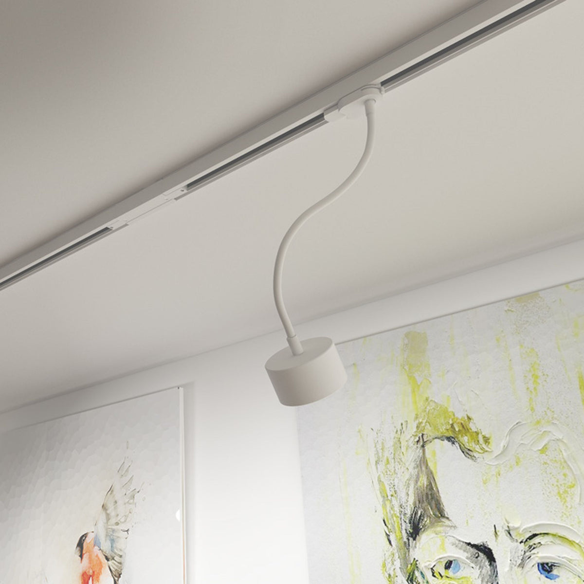 Lištové svítidlo PIXIE na husím krku pro tříokruhovou lištu, bílé, patice GX53, 7 W – fotografie 7