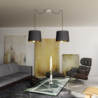 Závěsná sada KOMBIX 2, 2 závěsy, základna bílá, kabel černý, objímka chrom, patice E27, 2× 15 W – fotografie 5