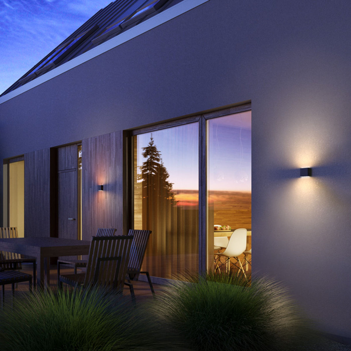 Venkovní nástěnné LED svítidlo CHOIX 114, antracitové, 2× 3 W, teplá bílá 3000 K, IP54 – fotografie 6
