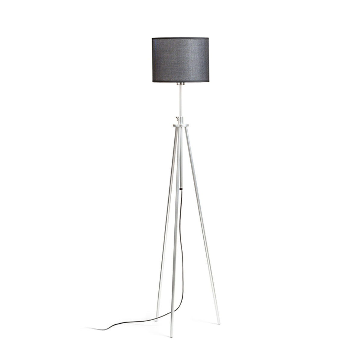 Stojací lampa GARDETTE, černá/hliník, patice E27, 15 W – fotografie 5