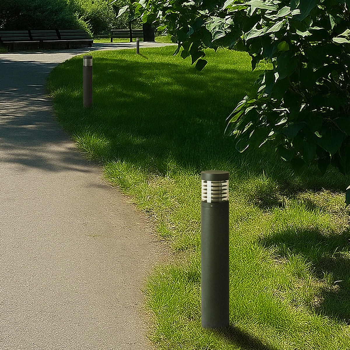 Stojací lampa ABAX 65, antracitová, 15 W, teplá bílá 3000 K, IP54 – fotografie 7