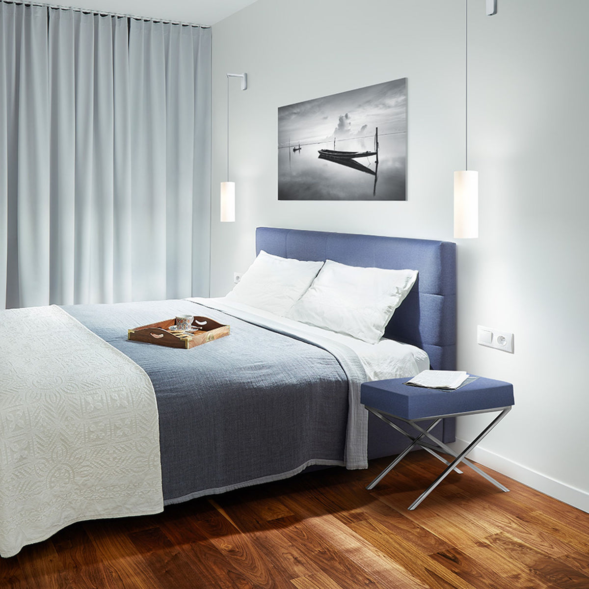 Nástěnné svítidlo HUDSON, bílá/chrom, patice E27, 11 W – fotografie 4