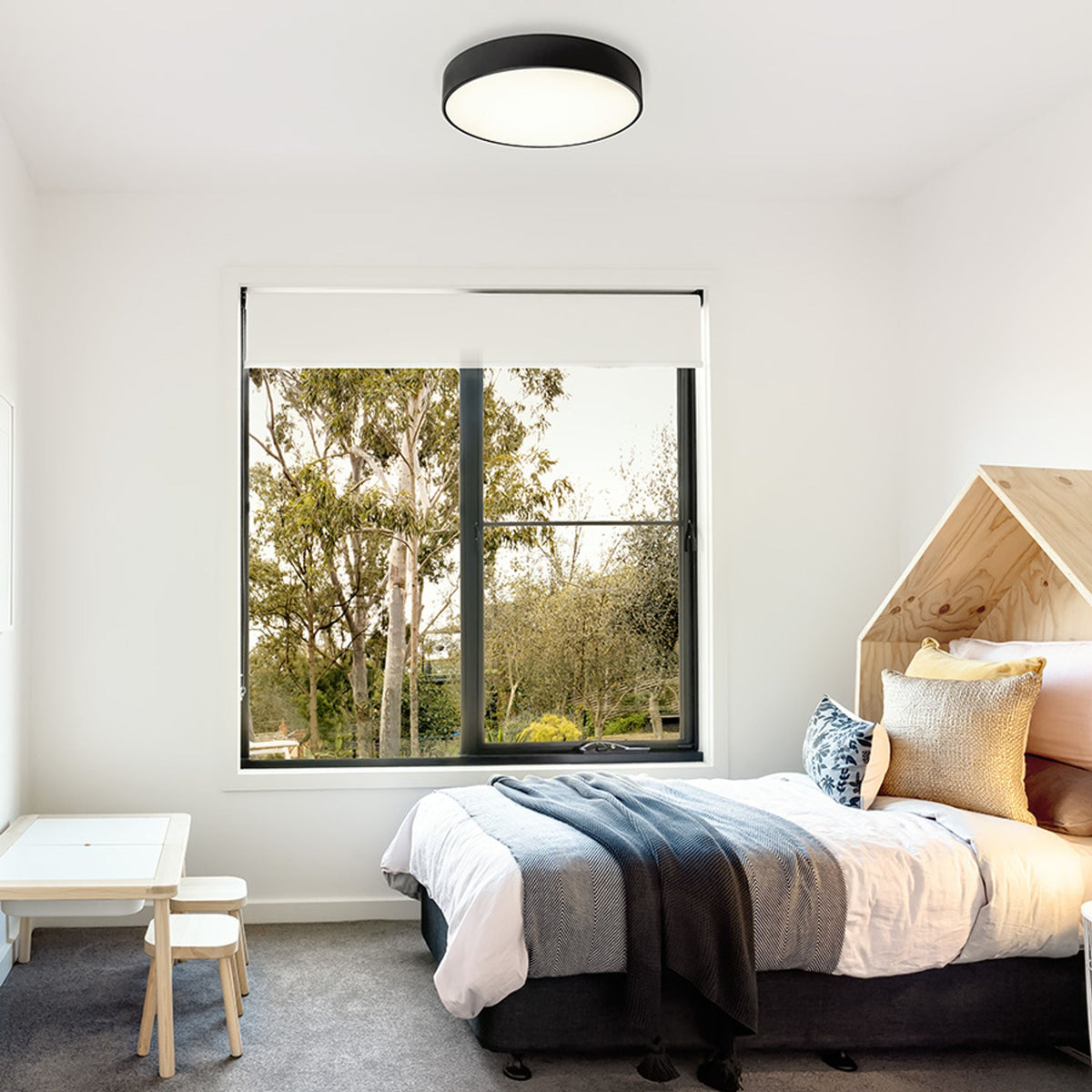 Stropní LED svítidlo MEZZO 60, černé, 60 W, teplá bílá 3000 K, stmívatelné – fotografie 4