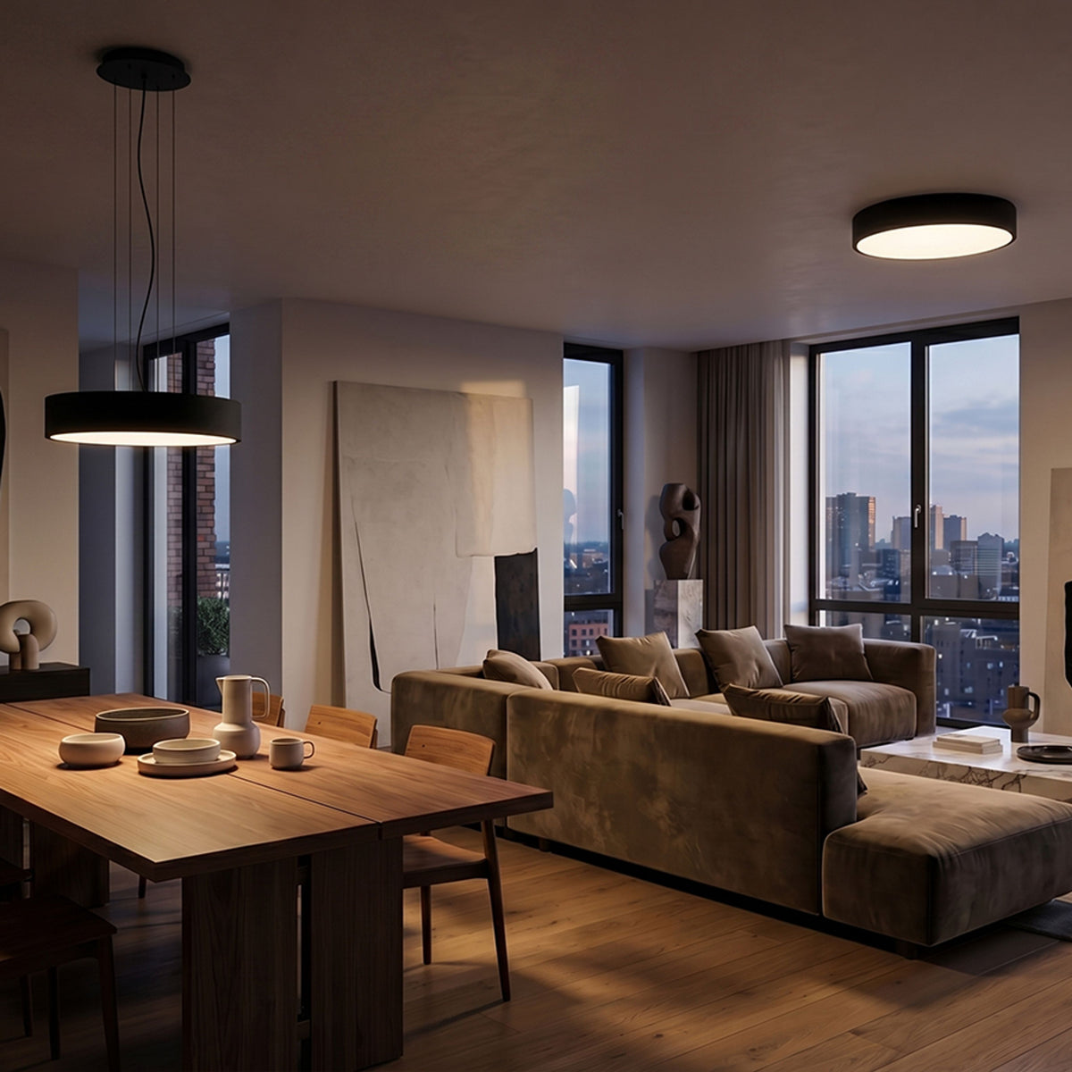 Stropní LED svítidlo MEZZO 60, černé, 60 W, teplá bílá 3000 K, stmívatelné – fotografie 7