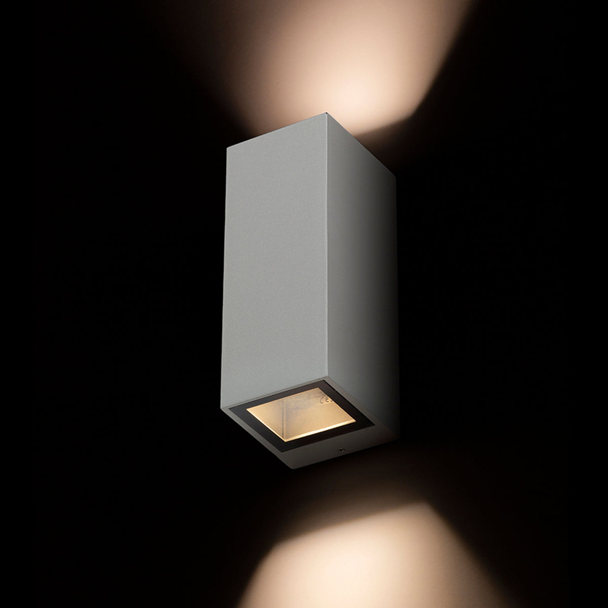 Venkovní nástěnné svítidlo DESMOND II, stříbrnošedé, patice GU10, 2× 35 W, IP44 – fotografie 3
