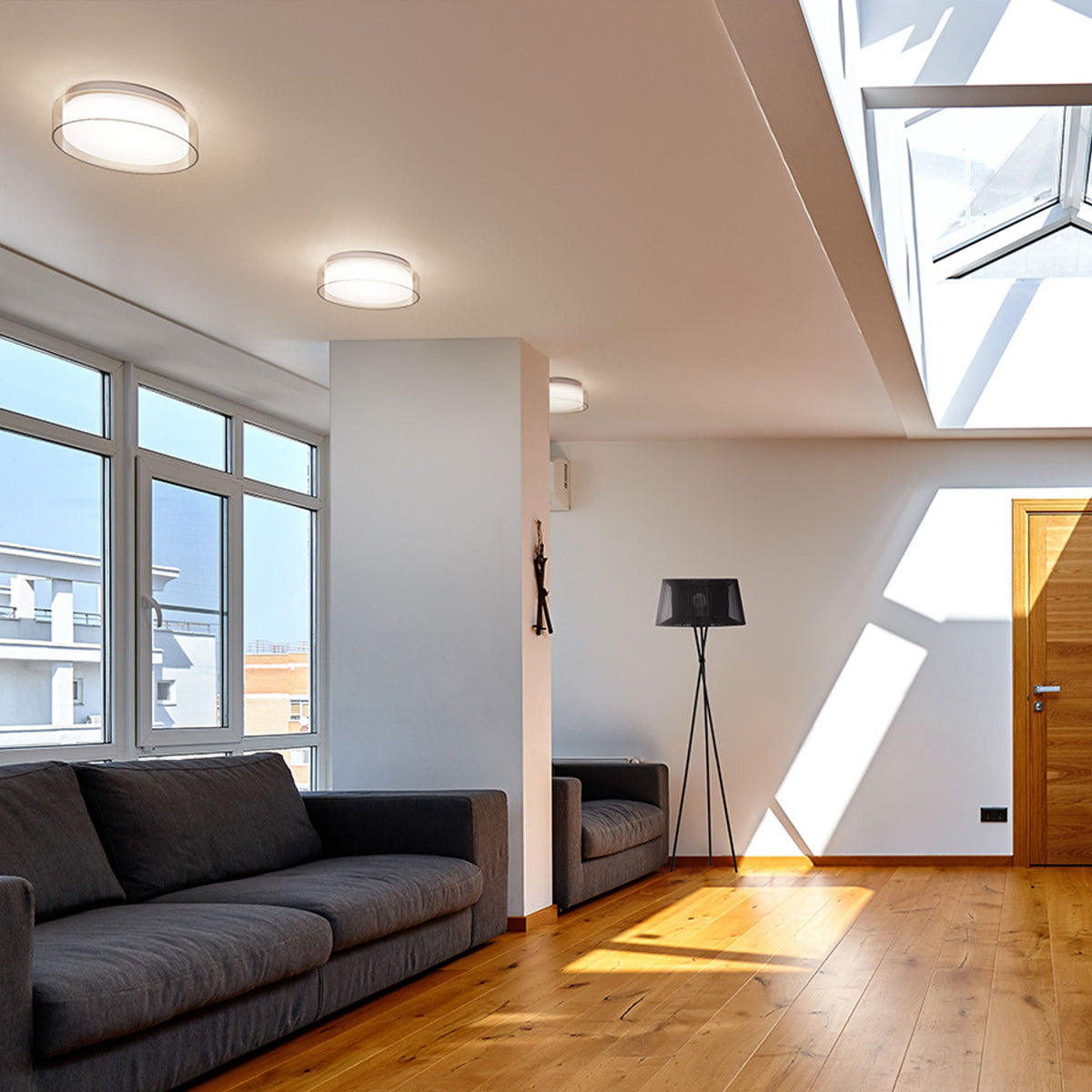Koupelnové stropní LED svítidlo VENICE LED 30, čiré sklo/opálové sklo/chrom, 12 W, teplá bílá 3000 K, IP44 – fotografie 5