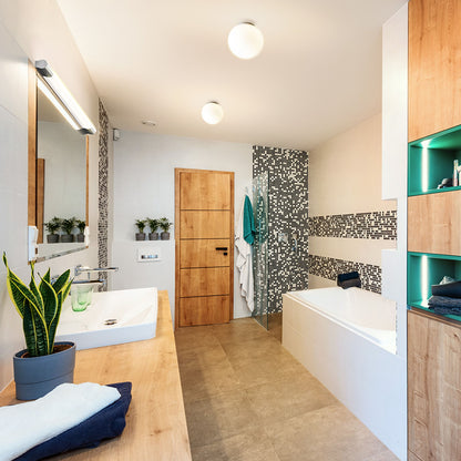Koupelnové stropní svítidlo BOLLY 26, opálové sklo/chrom, patice E27, 15 W, IP44 – fotografie 4
