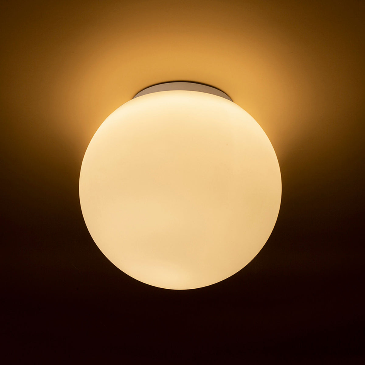 Koupelnové stropní svítidlo BOLLY 26, opálové sklo/chrom, patice E27, 15 W, IP44 – fotografie 3