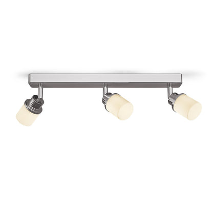 Koupelnové přisazené nástěnné svítidlo LINN III, opálové sklo/chrom, patice G9, 3× 3 W, IP44 – fotografie 2