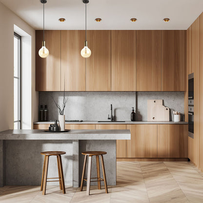 Závěsné svítidlo ARAQ, česaná mosaz/černá, patice E27, 15 W – fotografie 5