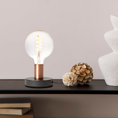 Stolní lampa ALGOT, černá/česaná měď, patice E27, 15 W – fotografie 5